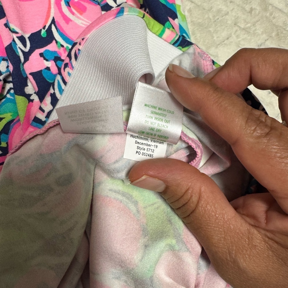 Lilly Pulitzer Pink and Green Floral Wide Leg Pants - Picture 11 of 11